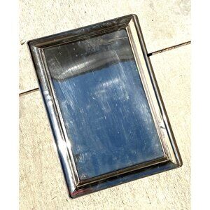 RECTANGULAR SILVER TONE SERVING TRAY